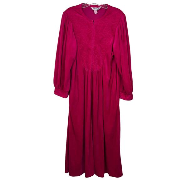 diamond Tea Other - Diamond Tea women Large Bath Robe House coat Dress Vintage Pink Long floral Flaw